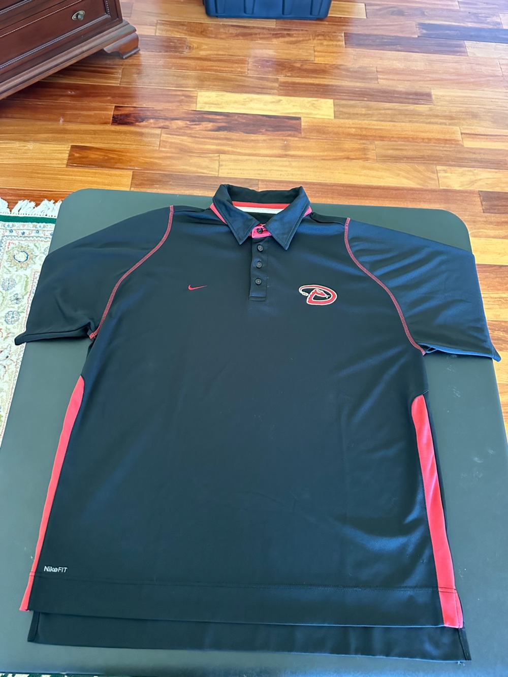 Nike Team Men's Arizona Diamondbacks MLB Baseball Black & Red Polo Shirt Size XL